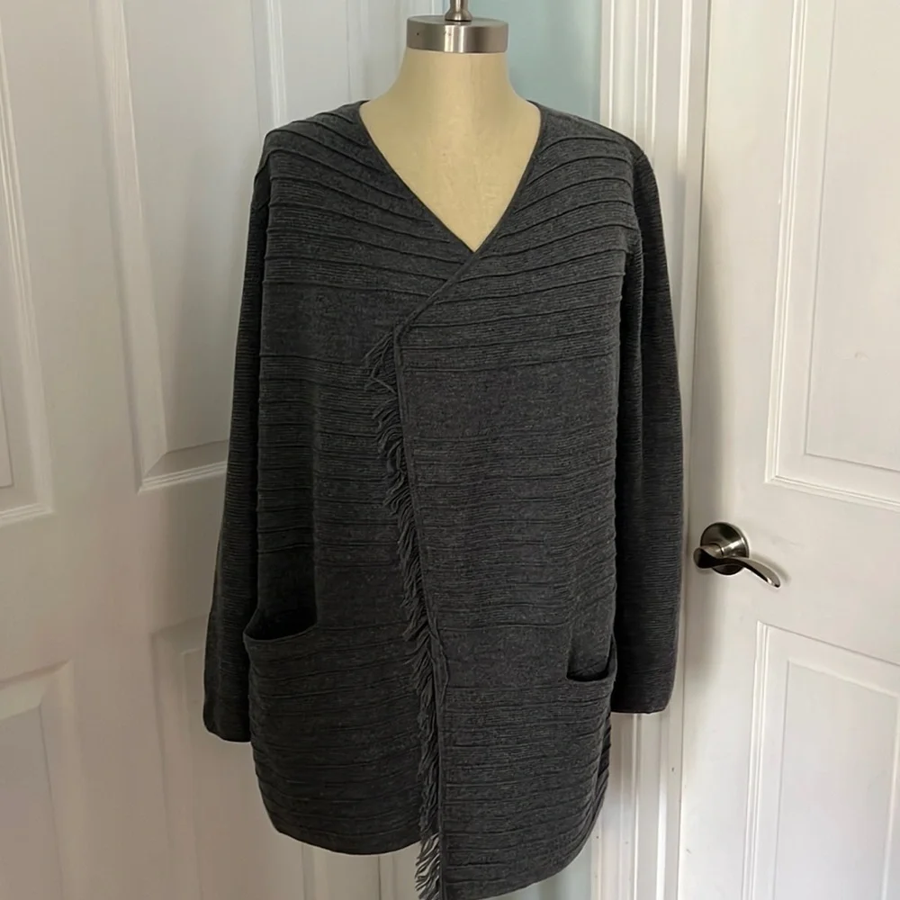 Talbots Pure Merino Wool Open Front Fly Away Sweater size S - Picture 10 of 10
